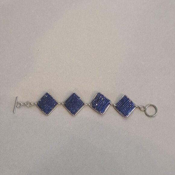 Handmade Blue Beaded Bracelet - Picture 4 of 6